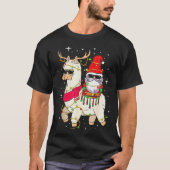 Christmas Gnome On Llama, Cute Alpaca Chanukah Chr T-Shirt (Vorderseite)