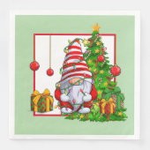 Christmas Gnome Paper Napkin Serviette (Vorderseite)