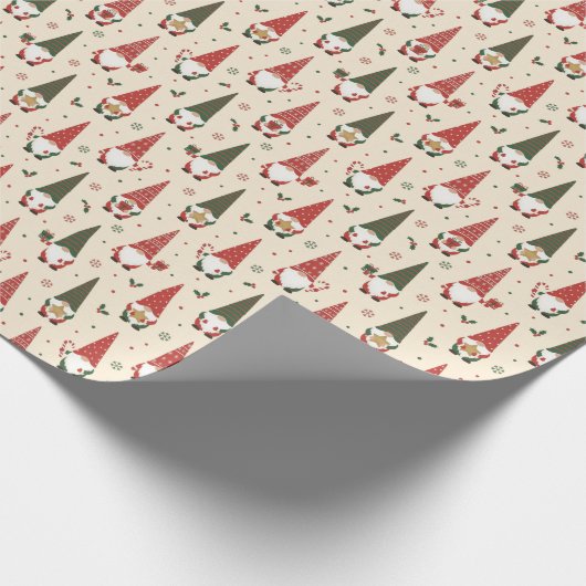 Christmas Gnome Party Pattern Geschenkpapier (Ecke)