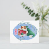 Christmas Gnome Postcard | Feiertag Postkarte (Stehend Vorderseite)