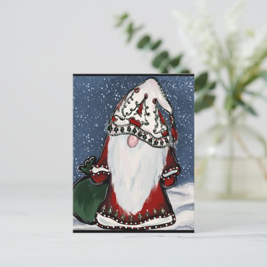 CHRISTMAS GNOME POSTKARTE (Stehend Vorderseite)