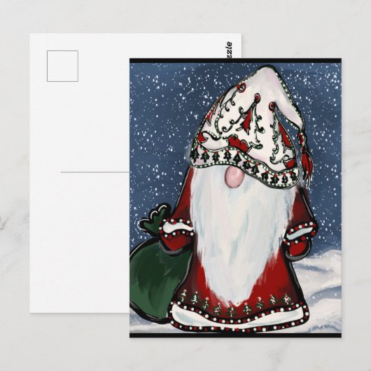 CHRISTMAS GNOME POSTKARTE (Vorne/Hinten)