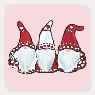 CHRISTMAS GNOME QUADRATISCHER AUFKLEBER