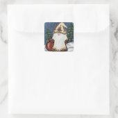 CHRISTMAS GNOME QUADRATISCHER AUFKLEBER (Tasche)