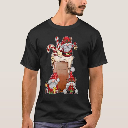 Christmas Gnome Red Buffalo Plaid Gnome Hot Cocoa T-Shirt (Vorderseite)