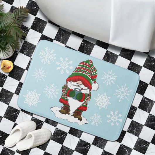 Christmas Gnome Red Green Niedlich Badematte