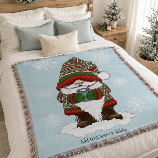 Christmas Gnome Red Green Niedlich Decke