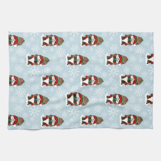 Christmas Gnome Red Green Niedlich Geschirrtuch (Horizontal)