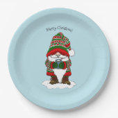 Christmas Gnome Red Green Niedlich Pappteller (Vorderseite)