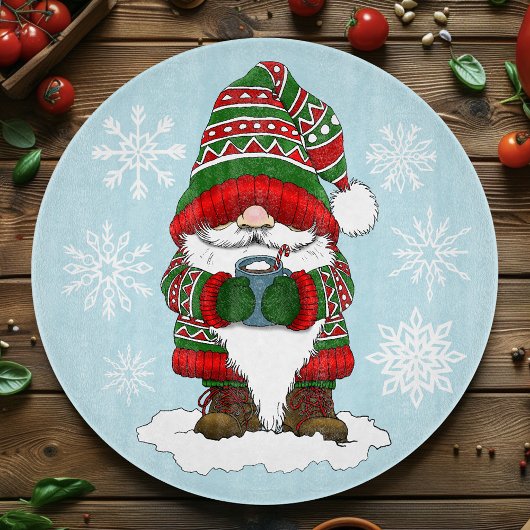Christmas Gnome Red Green Niedlich Schneidebrett