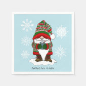 Christmas Gnome Red Green Niedlich Serviette (Vorderseite)