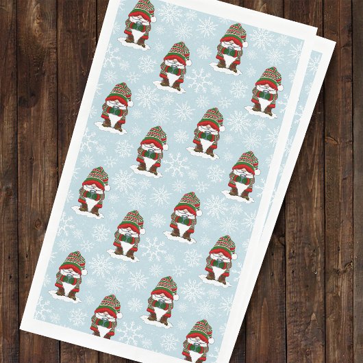 Christmas Gnome Red Green Niedlich Serviette