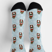 Christmas Gnome Red Green Niedlich Socken (Oben)