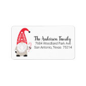 Christmas Gnome Return Address Label Adressaufkleber (Vorne)