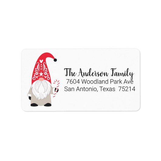 Christmas Gnome Return Address Label Adressaufkleber (Vorne)