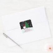 Christmas Gnome Return Address Label Quadratischer Aufkleber (Umschlag)