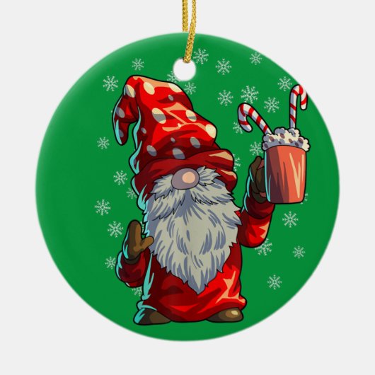 Christmas Gnome Shirt Männer Frauen Buffalo Karier Keramik Ornament (Vorne)