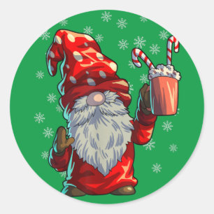 Christmas Gnome Shirt Männer Frauen Buffalo Karier Runder Aufkleber