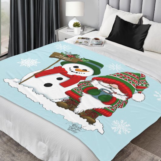 Christmas Gnome Snowman Niedlich Fleecedecke