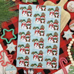 Christmas Gnome Snowman Niedlich Geschirrtuch