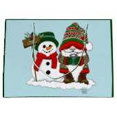 Christmas Gnome Snowman Niedlich Große Geschenktüte (Vorderseite)