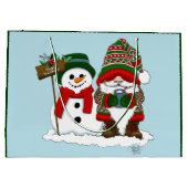 Christmas Gnome Snowman Niedlich Große Geschenktüte (Rückseite)