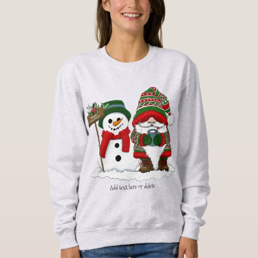 Christmas Gnome Snowman Niedlich Sweatshirt (Vorderseite)