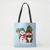 Christmas Gnome Snowman Niedlich Tasche (Vorderseite)