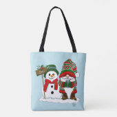 Christmas Gnome Snowman Niedlich Tasche (Rückseite)