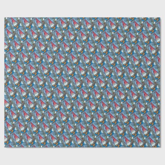 CHRISTMAS GNOME, SQUIRREL, WOODPECKER & KARDINAL GESCHENKPAPIER (Flach)