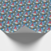 CHRISTMAS GNOME, SQUIRREL, WOODPECKER & KARDINAL GESCHENKPAPIER (Ecke)