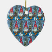 CHRISTMAS GNOME, SQUIRREL, WOODPECKER & KARDINAL KERAMIK ORNAMENT (Rechts)