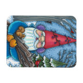 CHRISTMAS GNOME, SQUIRREL, WOODPECKER & KARDINAL MAGNET (Horizontal)