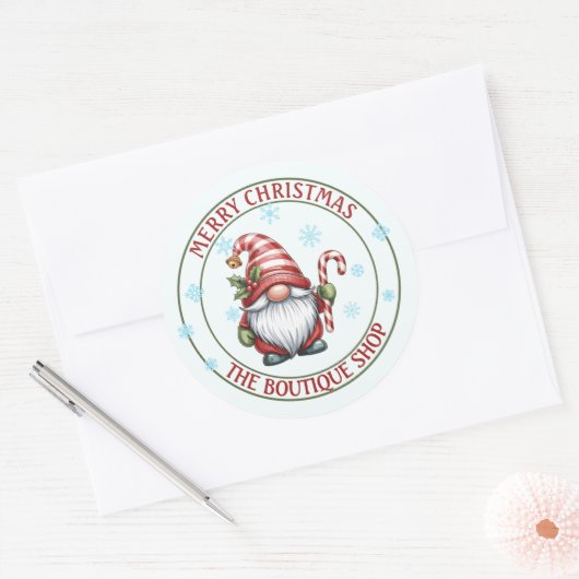 Christmas Gnome Sticker | Editable Text Label (Umschlag)