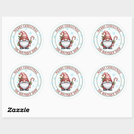 Christmas Gnome Sticker | Editable Text Label (Blatt)