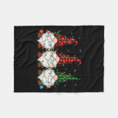 Christmas Gnome Trio Buffalo Plaid Lights Cute Xma Fleecedecke (Vorderseite (Horizontal))