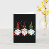 Christmas Gnome Trio Buffalo Plaid Lights Cute Xma Karte (Gelbe Blume)