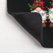 Christmas Gnome Trio Buffalo Plaid Lights Cute Xma Mousepad (Ecke)
