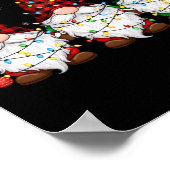 Christmas Gnome Trio Buffalo Plaid Lights Cute Xma Poster (Ecke)