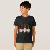 Christmas Gnome Trio Buffalo Plaid Lights Cute Xma T-Shirt (Vorne ganz)