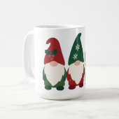 "Christmas Gnome Trio - Feierlicher Feiertag Kaffeetasse (Vorderseite Links)