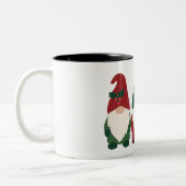 "Christmas Gnome Trio - Feierlicher Feiertag Zweifarbige Tasse (Links)