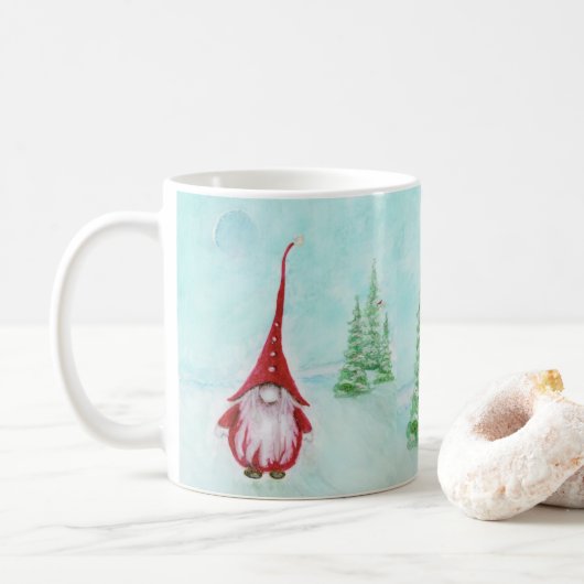 Christmas Gnome Whimsical Kaffeetasse (Mit Donut)