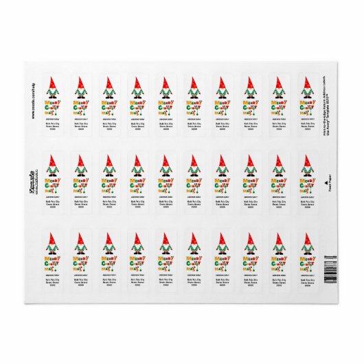 Christmas Gnome Whimsical Schriftartes Rücksendead (Vorne)