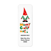 Christmas Gnome Whimsical Schriftartes Rücksendead (Vorne)