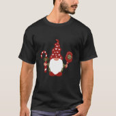 Christmas Gnome With Candy Cane Pickleball T-Shirt (Vorderseite)