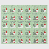 Christmas gnome with tree personalized Holiday Geschenkpapier (Flach)