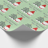 Christmas gnome with tree personalized Holiday Geschenkpapier (Ecke)