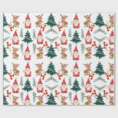 Christmas gnome wrapping paper Scandinavian Geschenkpapier (Flach)