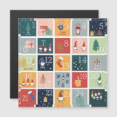 CHRISTMAS GNOMES Advent Calendar Magnetkarte (Vorne/Hinten)